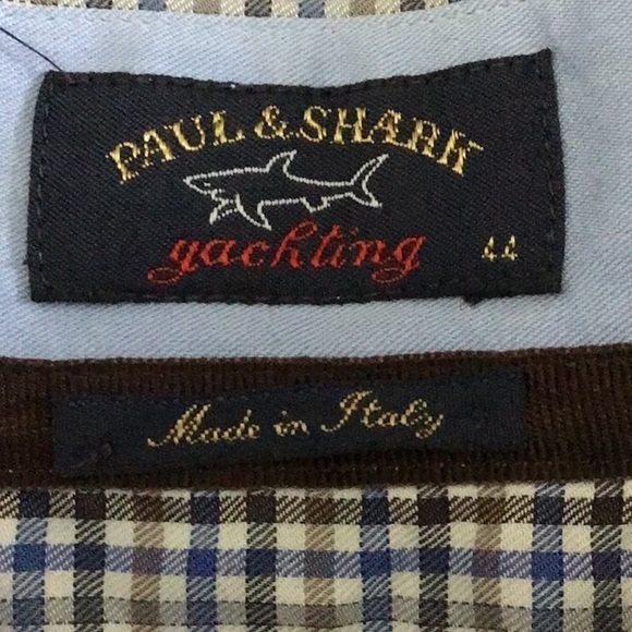 PAUL & Shark Yachting blue micro plaid button down shirt size 44 - Picture 8 of 9